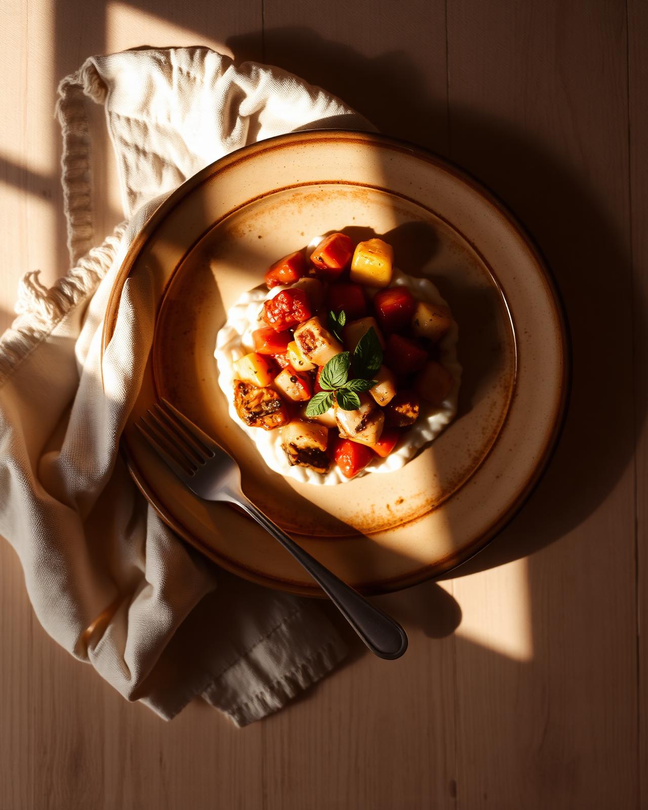 A plated dish in warm natural light at an independent UK restaurant